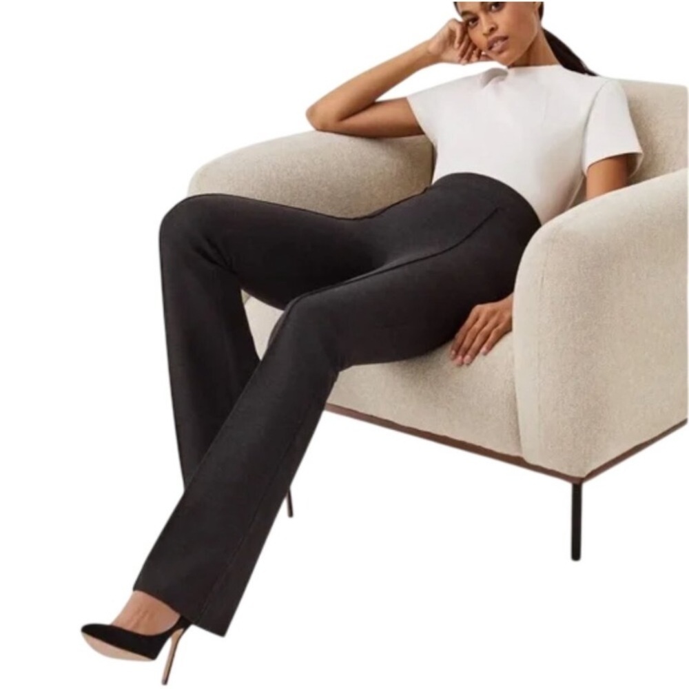 Spanx The Perfect Pant Hi-Rise Flare Charcoal Heather Ponte Size 1X NWT New